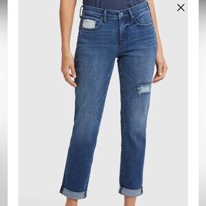 NEW Margot Stripe Patch Straight Leg Girlfriend multiple sizes inseam 26.5”